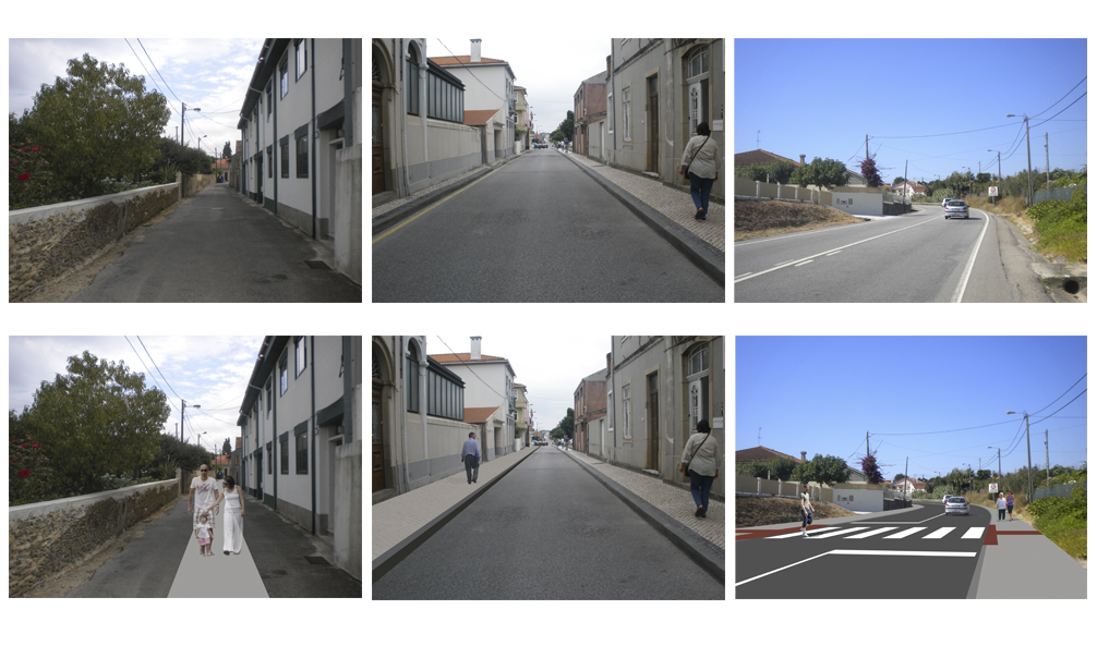 Imagens do existente e fotomontagens do proposto