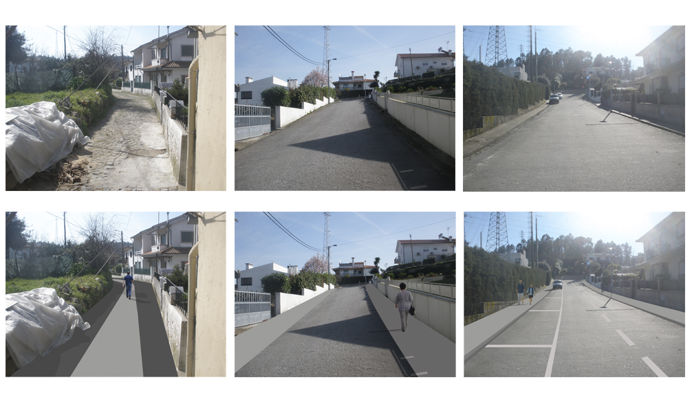 Imagens do existente e fotomontagens do proposto