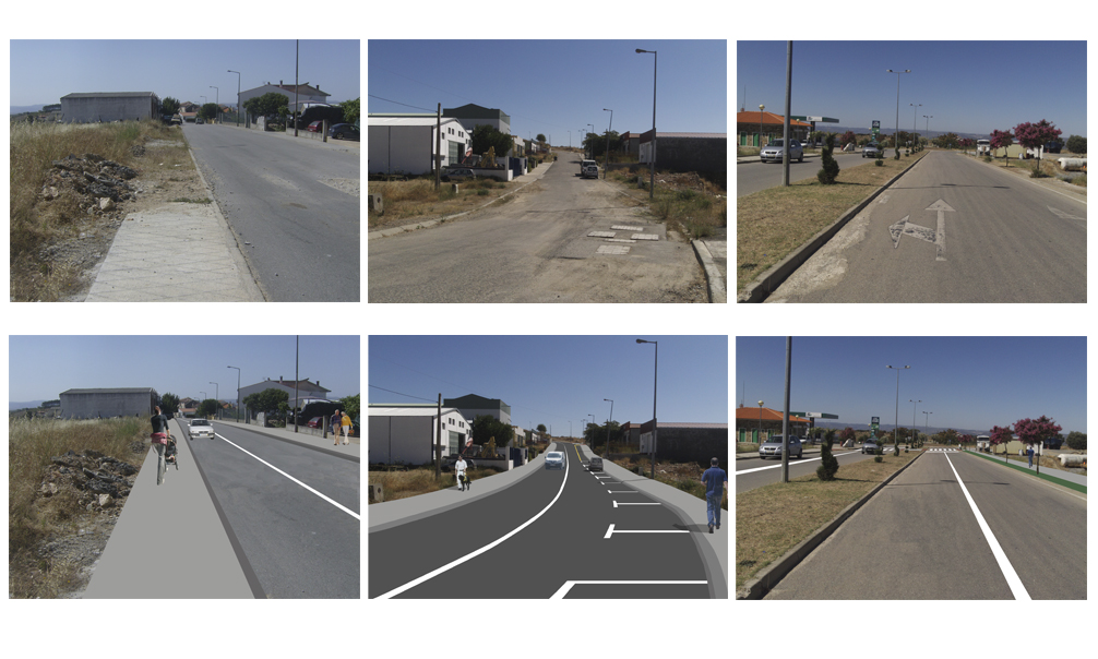Imagens do existente e fotomontagens do proposto