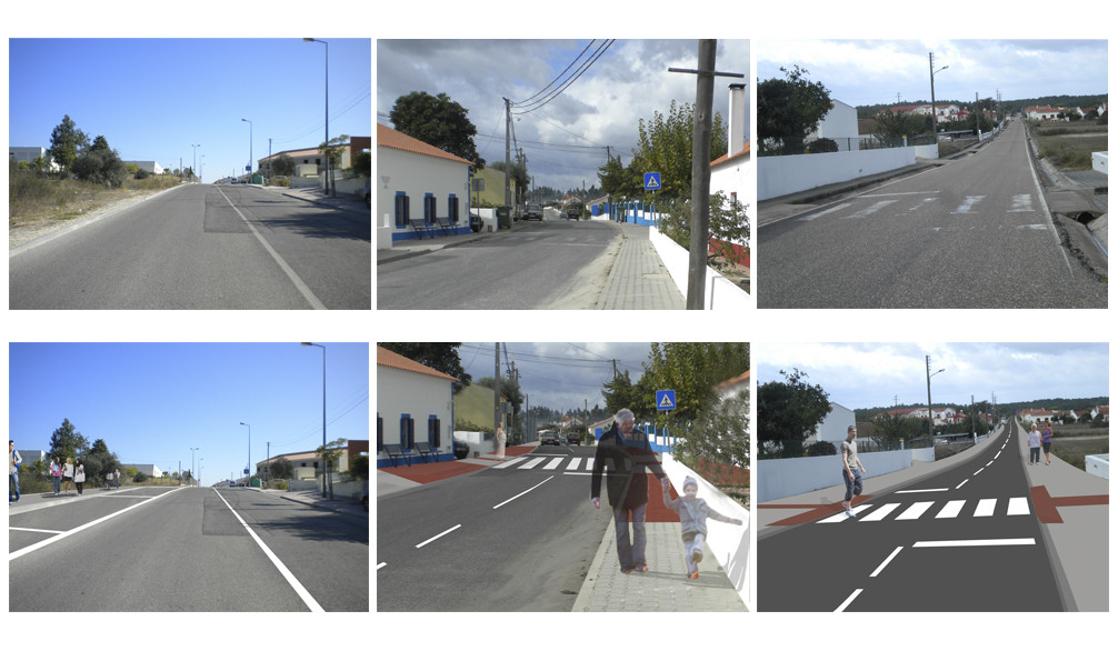 Imagens do existente e fotomontagens do proposto